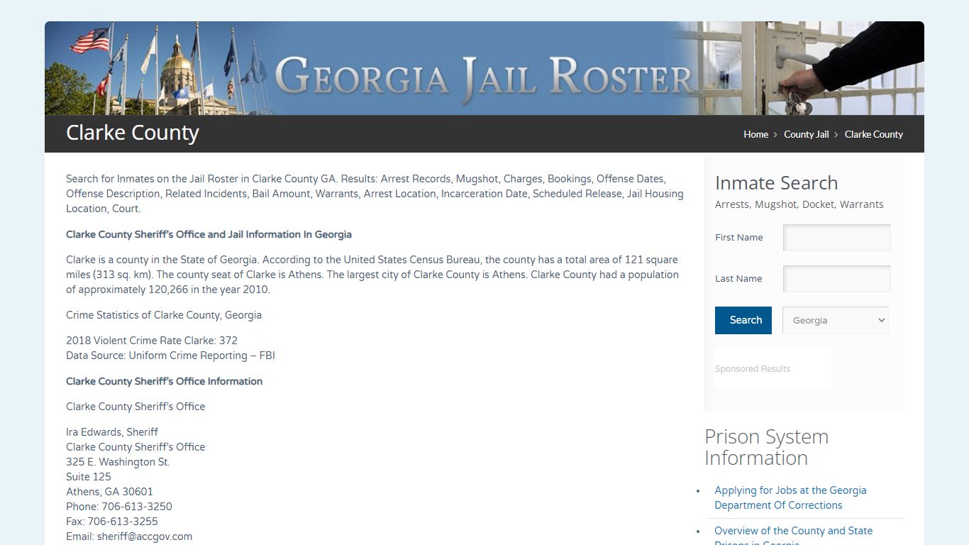 Clarke County | Georgia Jail Inmate Search